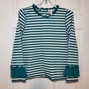 Matilda Jane Girls Perfect Produce Top Green Stripe 14